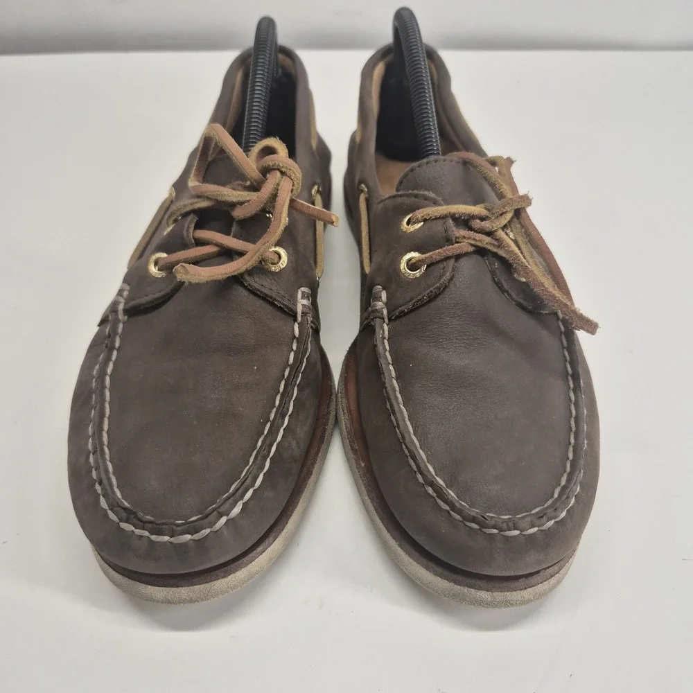 Sperry Gold Cup Boat Shoes 0219493 Dark Brown Soft Leather Mens Size 9.5 M